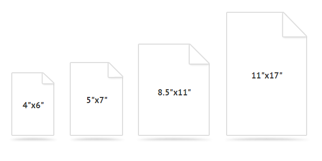 photo paper sizes 