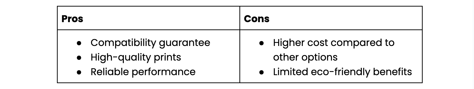 OEM cartridges pros and cons