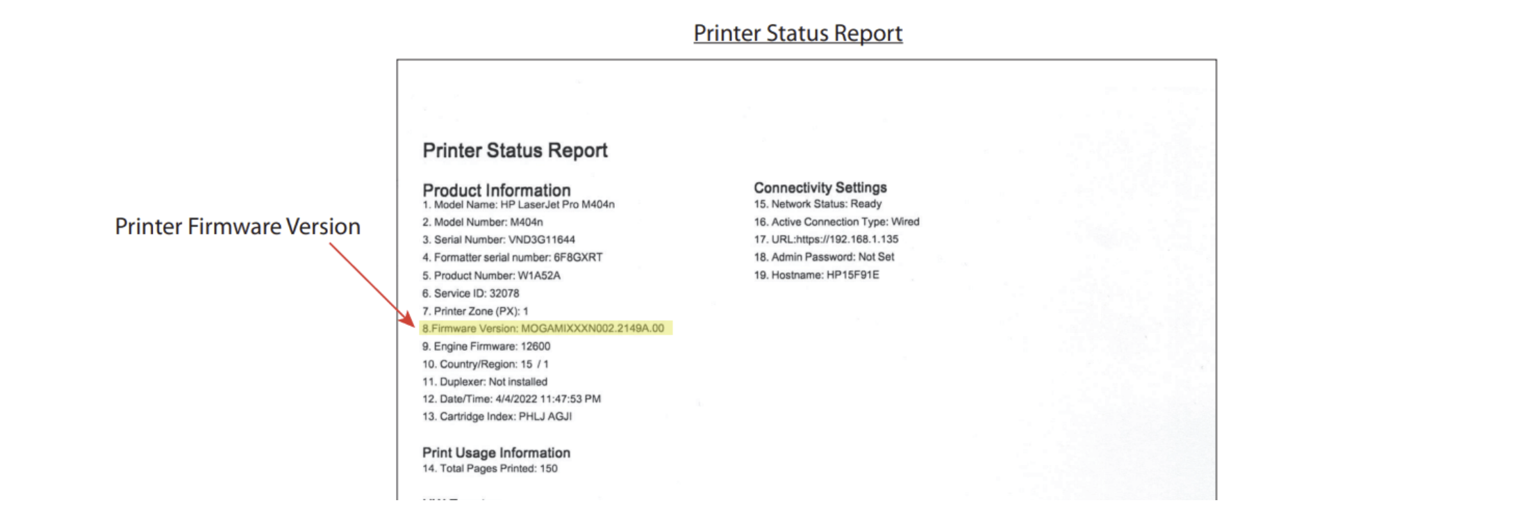 Printer Status Report