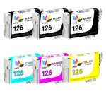 Epson 126 T126 Black & Color 6-pack High Yield Ink Cartridges