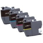 Compatible Brother LC401 Ink Cartridges Combo Pack of 4: 1 Black, 1 Cyan, 1 Magenta, 1 Yellow