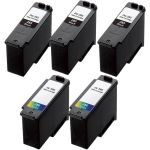 Canon 285 286 Value Pack of 5: 3 PG-285 Black, 2 CL-286 Tri-color