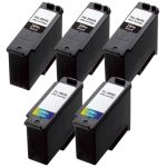 High Yield Canon 285XL 286XL Value Pack of 5: 3 PG-285XL Black, 2 CL-286XL Tri-color