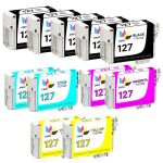 Extra High Capacity Epson 127 Ink Cartridges 11-Pack: 5 Black, 2 Cyan, 2 Magenta, 2 Yellow