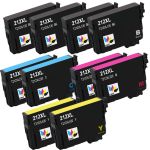 High Yield Epson 212 Combo Pack of 10 Ink Cartridges XL: 4 Black, 2 Cyan, 2 Magenta, 2 Yellow