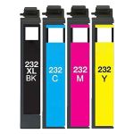 Epson 232XL Ink Cartridges Combo Pack of 4: 1 Black XL, 1 Standard Cyan, Magenta, Yellow