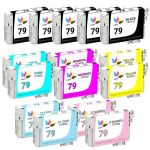 High Capacity Epson 79 Multipack of 15 Ink Cartridges: 5 Black, 2 Cyan, 2 Magenta, 2 Yellow, 2 Light Cyan, 2 Light Magenta