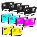 Epson Ink 222 Cartridges Combo Pack of 10: 4 Black, 2 Cyan, 2 Magenta, 2 Yellow