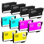 Epson T222XL Ink Cartridges Combo Pack of 10: 4 Black XL, 2 Standard Cyan, Magenta, Yellow