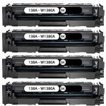 HP 138A Printer Toner Cartridges 4-Pack - Black