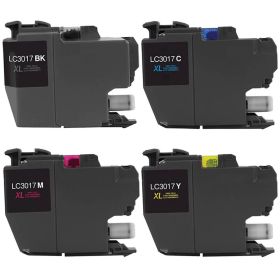 Brother LC3017 Ink Cartridges XL 4-Pack: 1 Black, 1 Cyan, 1 Magenta, 1 Yellow