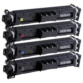 High Yield Canon 069H Toner Cartridges Combo Pack of 4: 1 Black, 1 Cyan, 1 Magenta, 1 Yellow