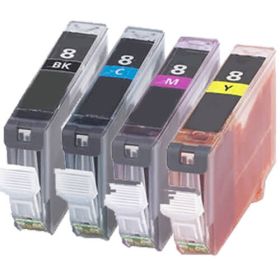 Canon CLI-8 Combo Pack of 4 Ink Cartridges: 1 Black, 1 Cyan, 1 Magenta, 1 Yellow