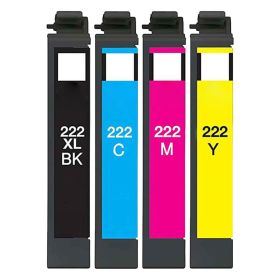 Epson 222XL Ink Cartridges Combo Pack of 4: 1 Black XL, 1 Standard Cyan, Magenta, Yellow