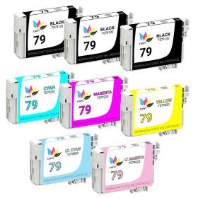 High Capacity Epson 79 Ink Cartridges 8-Pack: 3 Black, 1 Cyan, 1 Magenta, 1 Yellow, 1 Light Cyan, 1 Light Magenta