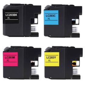 Brother LC203 Black & Color 4-pack High Yield Ink Cartridges