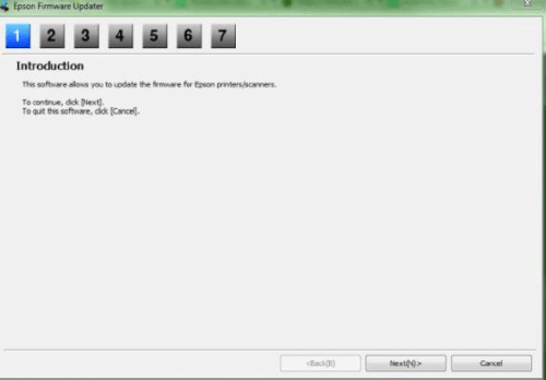 Epson firmware updater software - step 1