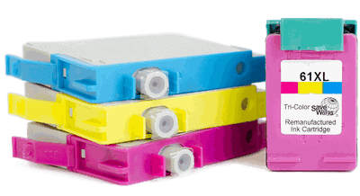 Three cheap ink cartridges and one hp 61xl ink cartridge