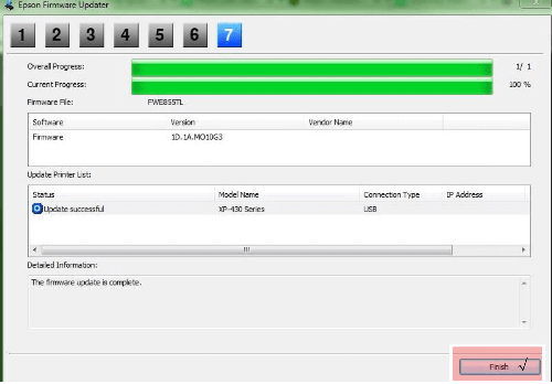 Epson firmware updater software - step 7