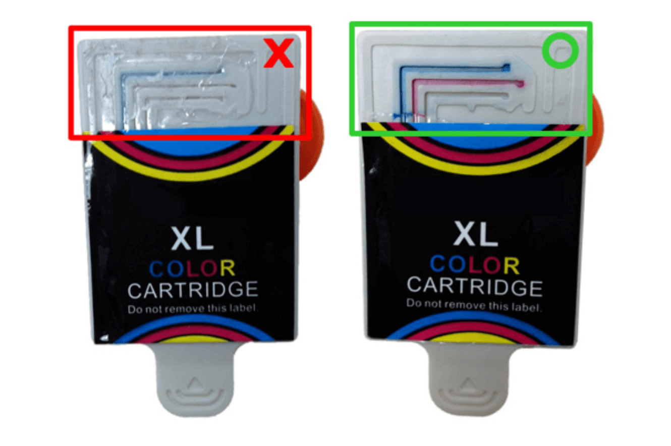 protective tape on ink cartridges