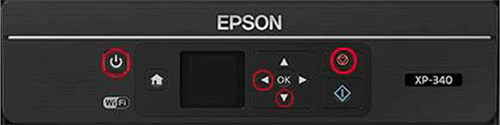 Epson XP-340, Epson XP-440 and Epson XP-446 printer display menu