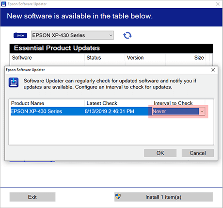 epson software updater - disable auto update