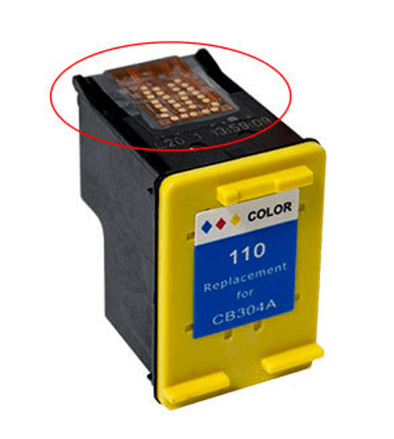 Circuitry or gold chip on the cartridge