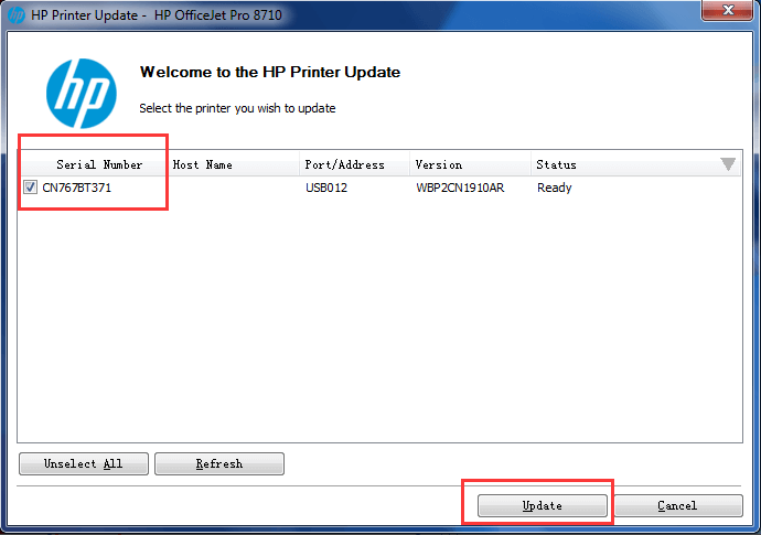 Start printer downgrade process